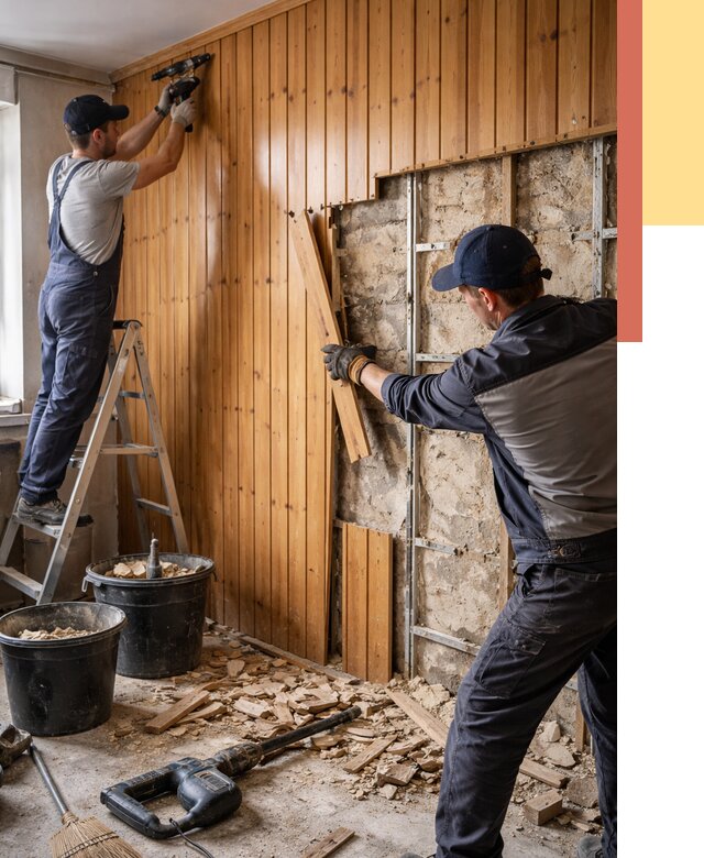 Демонтаж вагонки со стен в Оренбурге от 1475 руб. — снятие, удаление, срочно | ОТДЕЛОЧНИК-Рнб