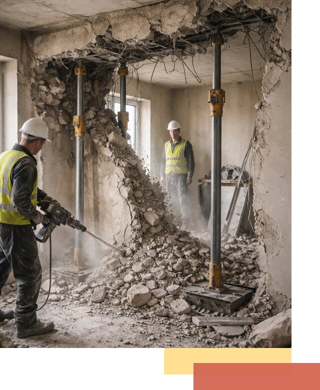 Снос несущих стен в Оренбурге с гарантией безопасности и качества