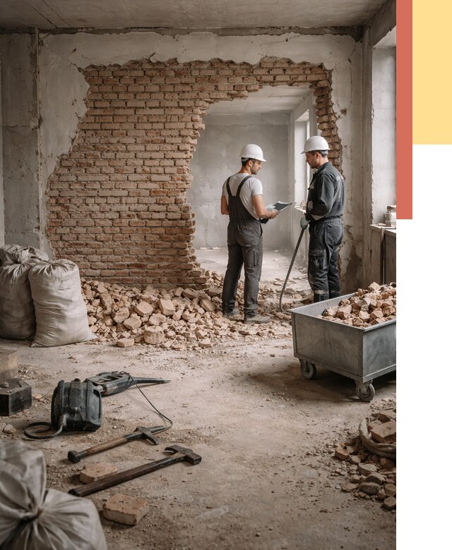 Демонтаж кирпичных стен в Оренбурге от 4271 руб. — быстро, недорого, под ключ | ОТДЕЛОЧНИК-Рнб