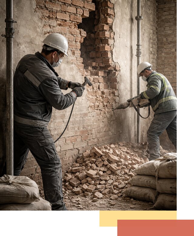 Демонтаж кирпичных стен в Оренбурге быстро и безопасно