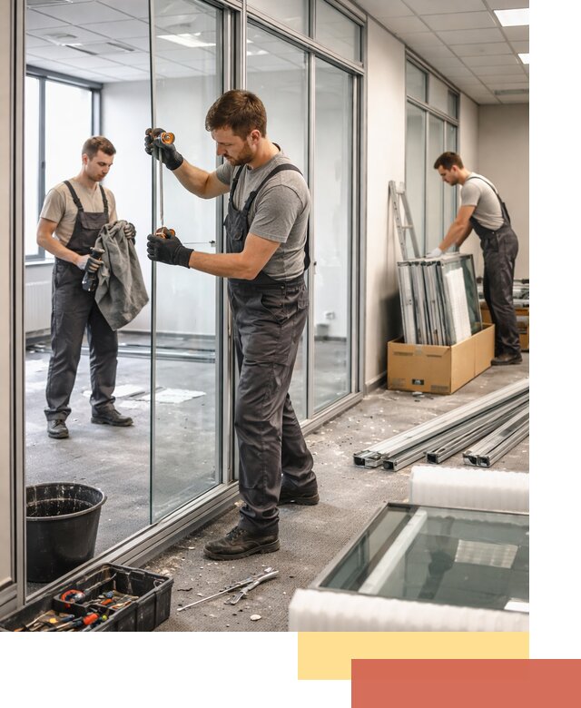 Демонтаж стеклянных перегородок в Оренбурге быстро и безопасно