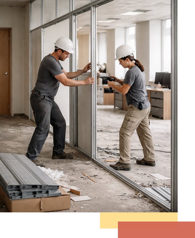 Демонтаж алюминиевых перегородок в Оренбурге быстро и аккуратно