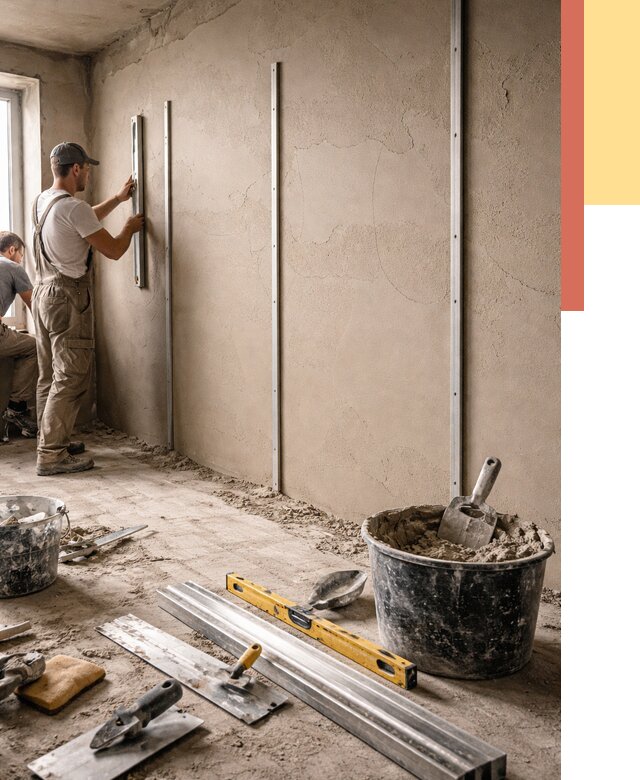 Штукатурка стен по маякам в Оренбурге от 5593 руб./м² — выравнивание под ключ | ОТДЕЛОЧНИК-Рнб