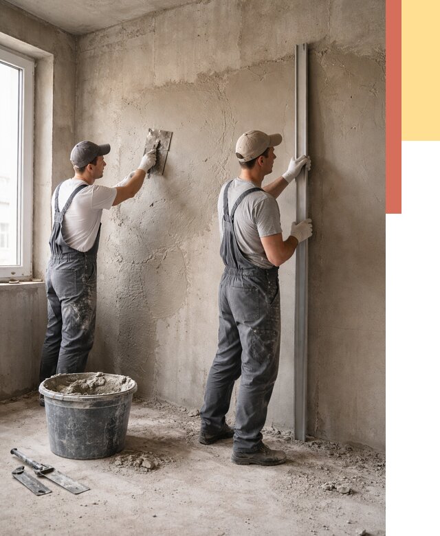 Штукатурка бетонных стен в Оренбурге от 4576 руб/м² — качественно и быстро | ОТДЕЛОЧНИК-Рнб