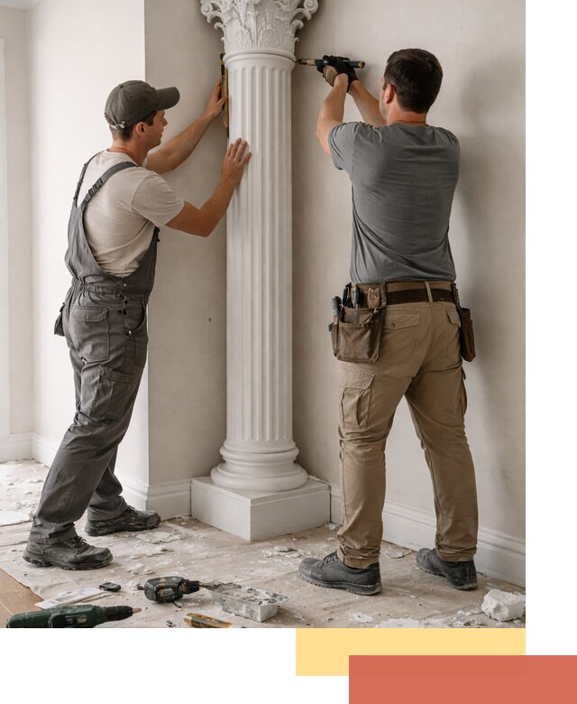 Установка декоративных колонн в Оренбурге под ключ