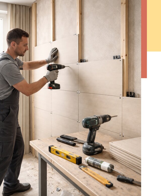 Монтаж МДФ панелей на стены в Оренбурге от 1271 руб. под ключ | ОТДЕЛОЧНИК-Рнб