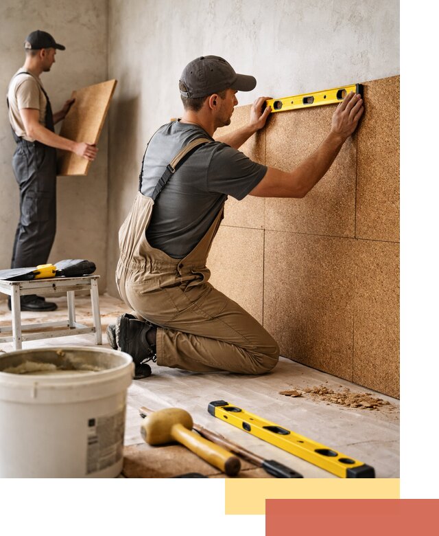 Монтаж пробковых панелей на стены в Оренбурге быстро и качественно