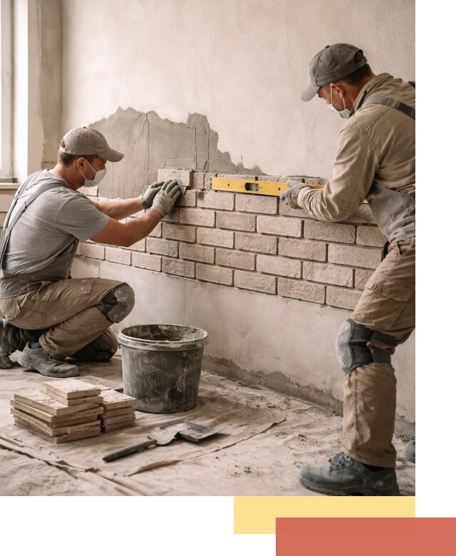 Монтаж декоративного кирпича профессионально в Оренбурге