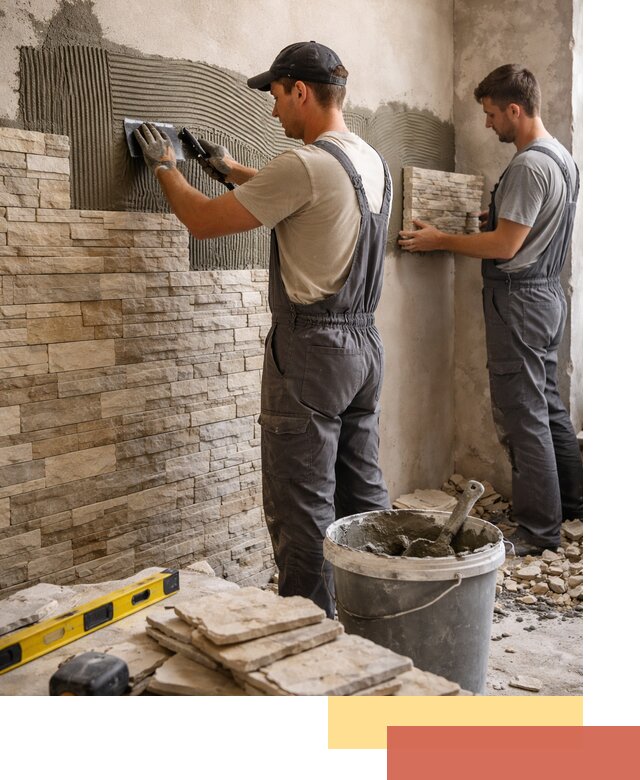 Монтаж искусственного камня в Оренбурге — облицовка стен и фасадов