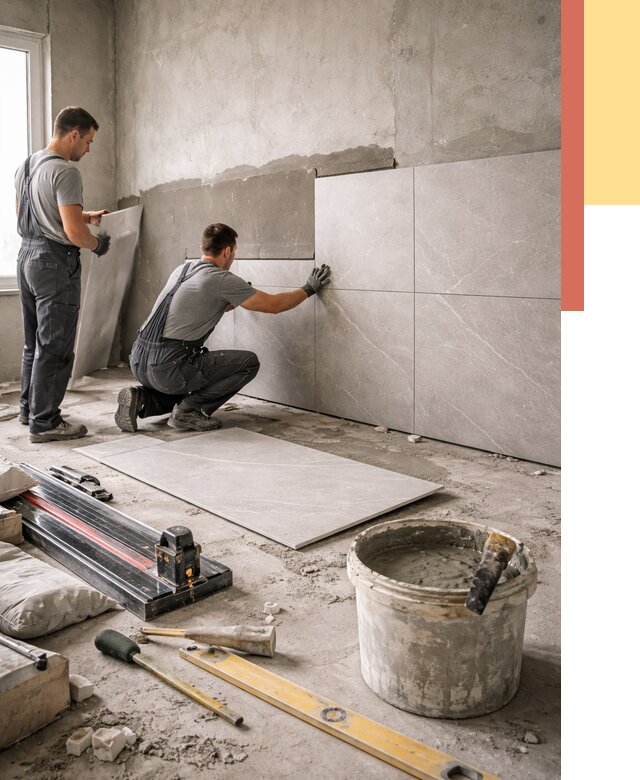 Облицовка стен керамогранитом в Оренбурге от 4271 руб./м² — услуги под ключ | ОТДЕЛОЧНИК-Рнб