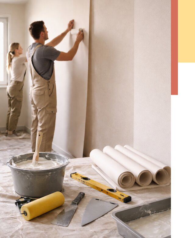 Поклейка бумажных обоев в Оренбурге от 5593 руб./м2 — быстро и недорого | ОТДЕЛОЧНИК-Рнб