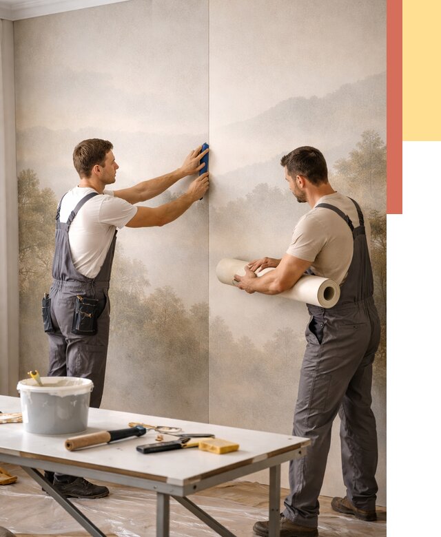 Поклейка фотообоев в Оренбурге от 8644 руб/м² — быстро и недорого | ОТДЕЛОЧНИК-Рнб