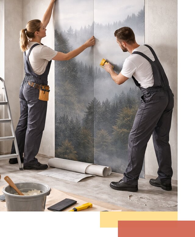 Поклейка фотообоев профессионально в Оренбурге под ключ