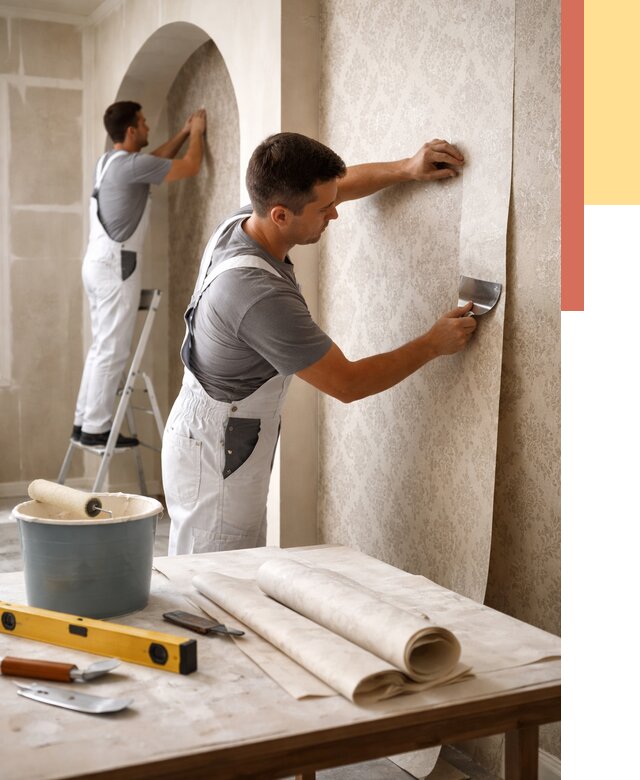 Поклейка обоев на сложные стены в Оренбурге от 2847 руб. под ключ | ОТДЕЛОЧНИК-Рнб