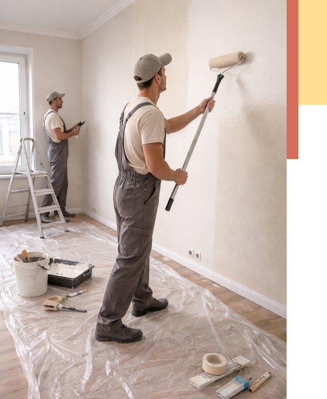 Покраска стен акриловой краской в Оренбурге от 3559 руб./м² — быстро и недорого | ОТДЕЛОЧНИК-Рнб