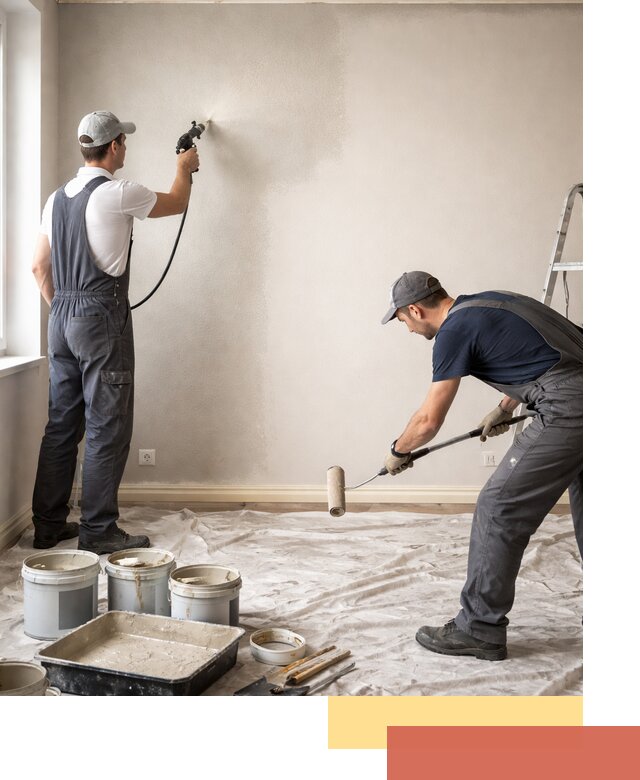 Покраска стен моющейся краской и защита поверхностей в Оренбурге