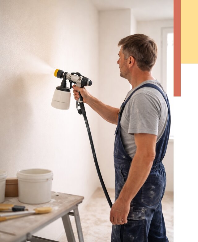 Покраска стен краскопультом в Оренбурге от 7627 руб. — механизированная покраска | ОТДЕЛОЧНИК-Рнб