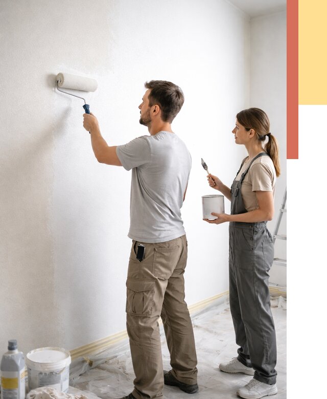 Окраска стен по стеклохолсту в Оренбурге от 4576 руб/м² под ключ | ОТДЕЛОЧНИК-Рнб