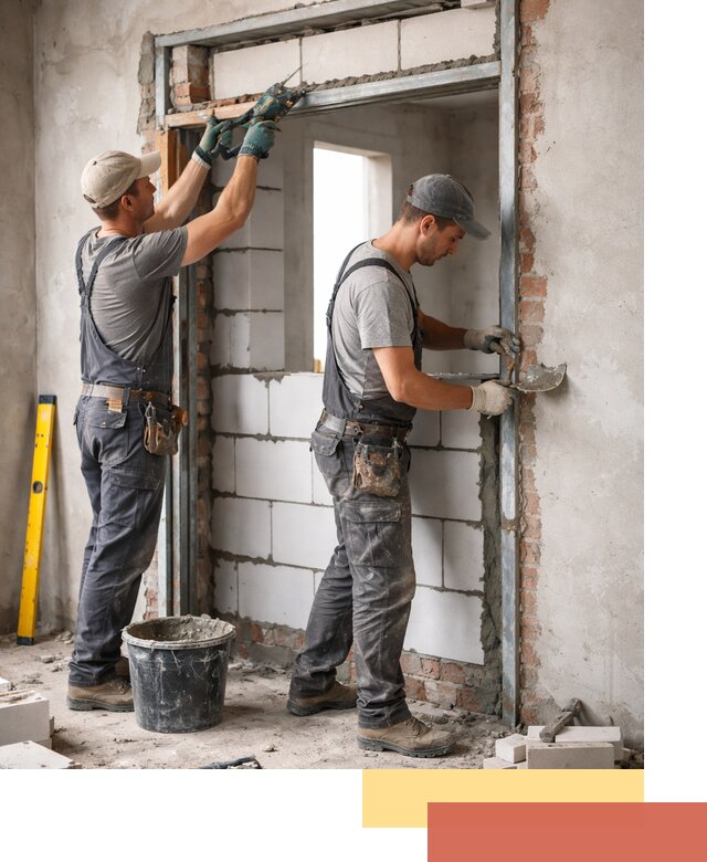 Закладка дверного проема под ключ в Оренбурге: демонтаж, монтаж, отделка