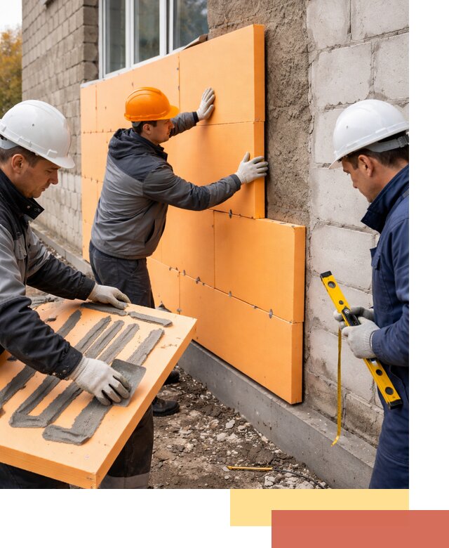 Утепление фасада пеноплексом под ключ в Оренбурге