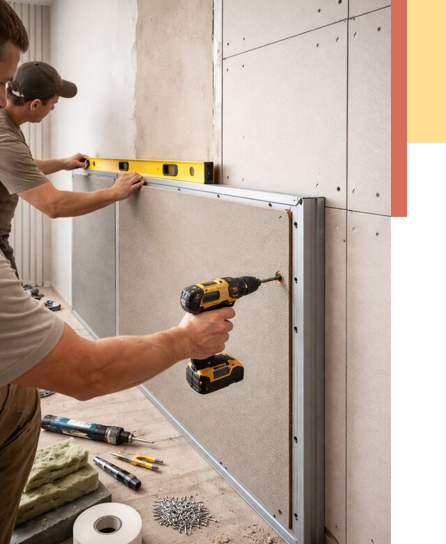 Шумоизоляция стен панелями ЗИПС в Оренбурге от 2237 руб./м² под ключ | ОТДЕЛОЧНИК-Рнб