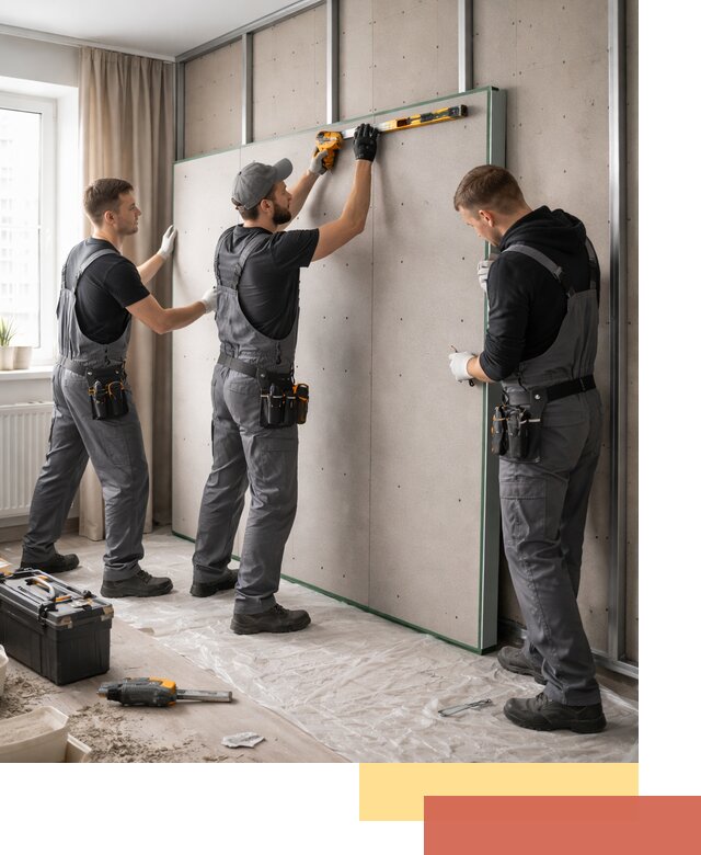 Шумоизоляция стен панелями ЗИПС в Оренбурге для жилых и коммерческих помещений