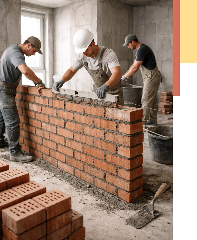 Кладка перегородок из кирпича в Оренбурге от 3559 руб. за м² | ОТДЕЛОЧНИК-Рнб