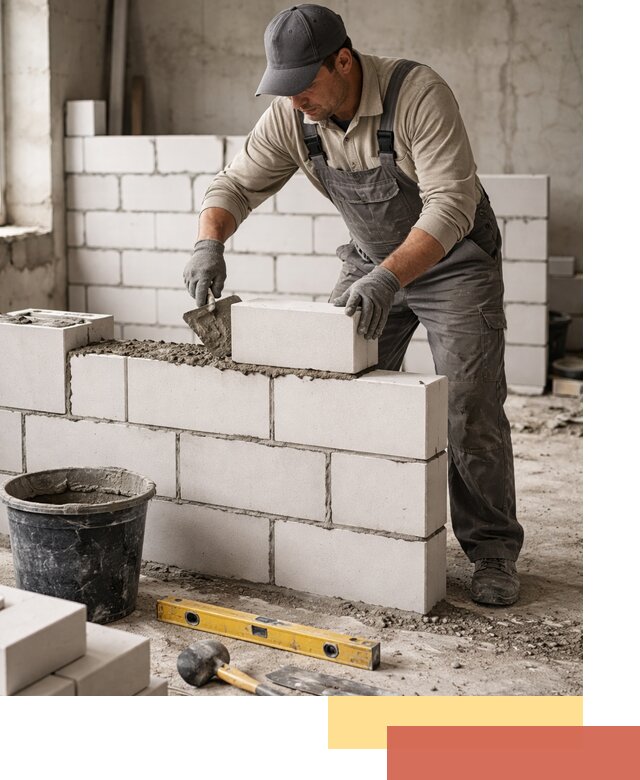 Кладка перегородок из силикатного блока в Оренбурге