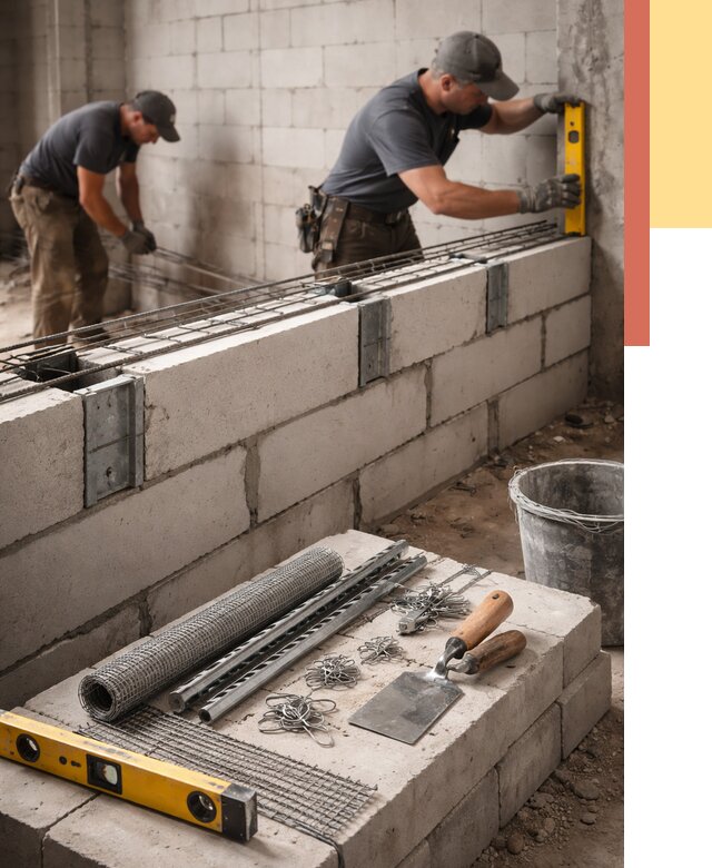 Армирование кладки перегородок в Оренбурге от 763 руб. под ключ | ОТДЕЛОЧНИК-Рнб