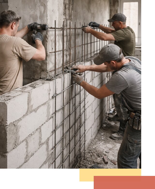 Армирование кладки перегородок в Оренбурге профессионально и надёжно