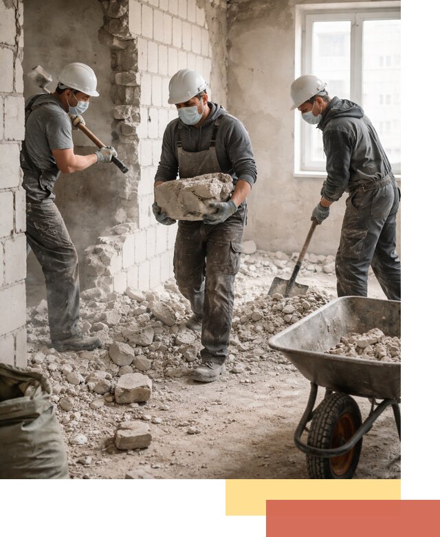 Демонтаж блочных перегородок в Оренбурге быстро и аккуратно