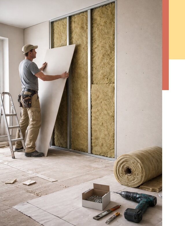 Перегородка из гипсокартона с шумоизоляцией в Оренбурге от 3173 руб. | ОТДЕЛОЧНИК-Рнб