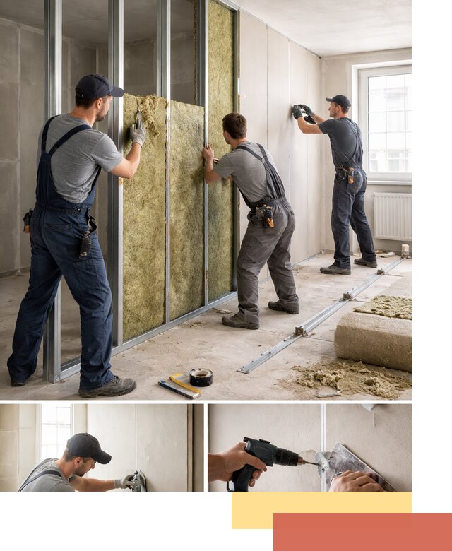 Перегородка из гипсокартона с шумоизоляцией в Оренбурге — монтаж под ключ