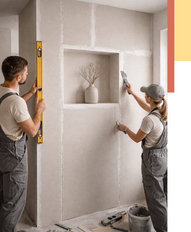 Перегородка из гипсокартона с нишей в Оренбурге от 3305 руб. под ключ | ОТДЕЛОЧНИК-Рнб