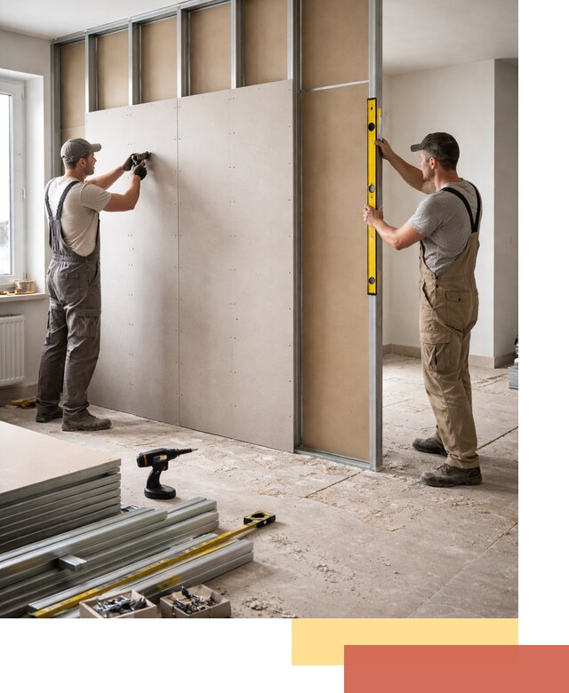 Зонирующая перегородка из гипсокартона под ключ в Оренбурге