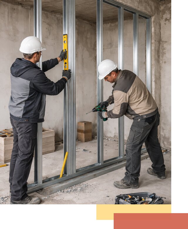 Монтаж каркаса перегородки из профиля в Оренбурге