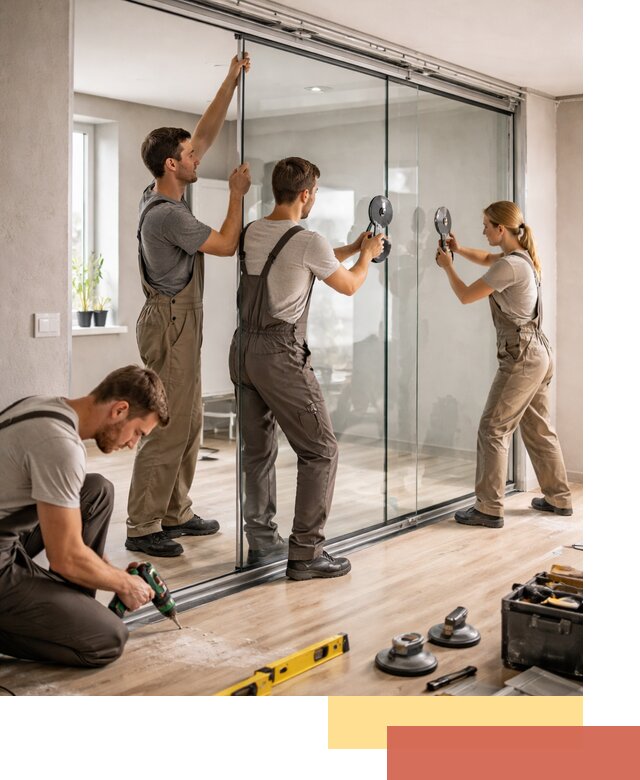 Изготовление стеклянных перегородок на заказ в Оренбурге