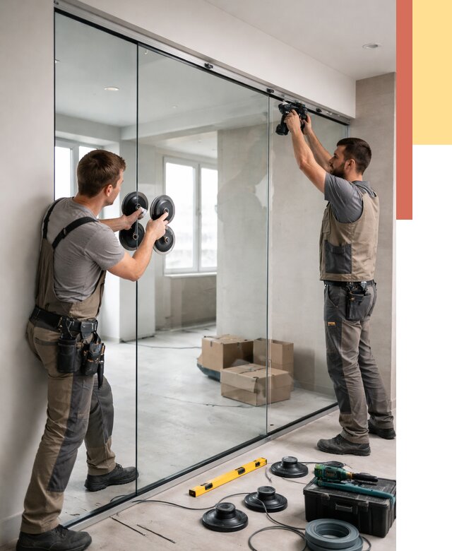 Монтаж стеклянных перегородок в Оренбурге от 6610 руб. | ОТДЕЛОЧНИК-Рнб