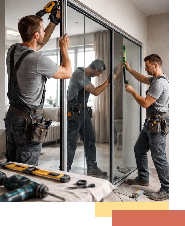 Каркасные стеклянные перегородки под ключ в Оренбурге