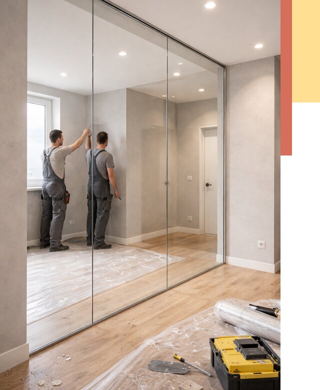 Безрамные стеклянные перегородки в Оренбурге — монтаж от 9661 руб. | ОТДЕЛОЧНИК-Рнб