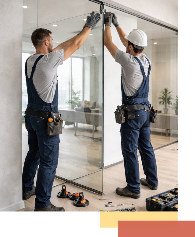 Безрамные стеклянные перегородки под ключ в Оренбурге