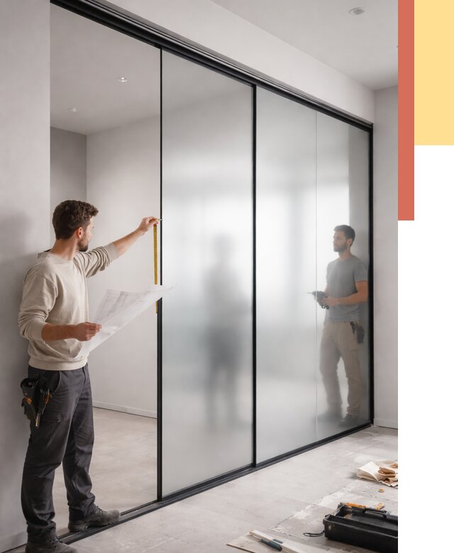 Матовые стеклянные перегородки в Оренбурге от 8644 руб. — монтаж и установка | ОТДЕЛОЧНИК-Рнб