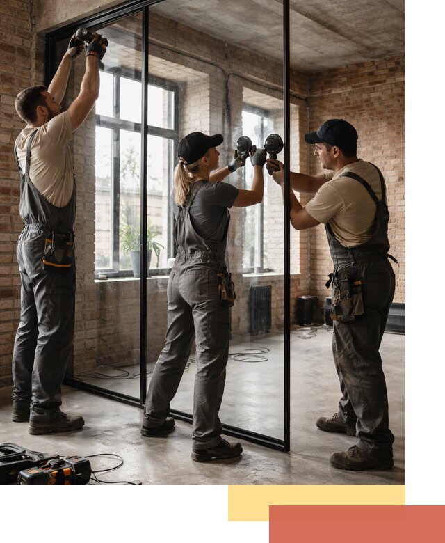 Стеклянные перегородки лофт — изготовление и монтаж в Оренбурге