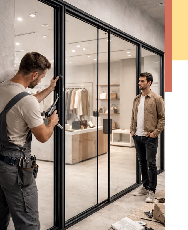 Стеклянные перегородки для магазинов в Оренбурге от 8339 руб. под ключ | ОТДЕЛОЧНИК-Рнб