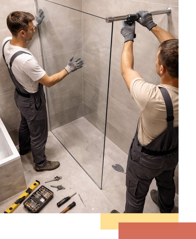 Стеклянные перегородки для душа в Оренбурге — изготовление и монтаж