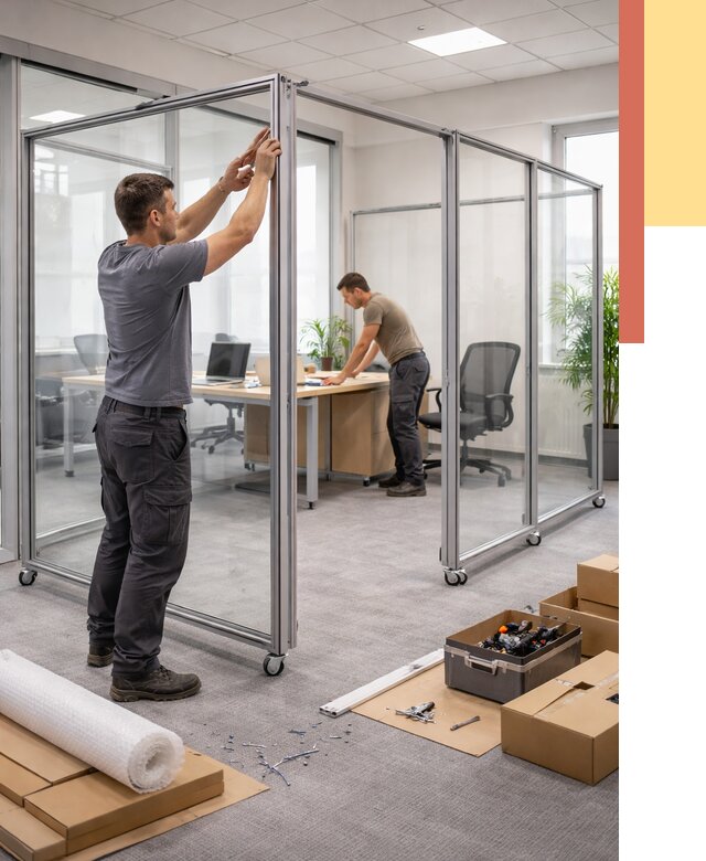 Мобильные офисные перегородки в Оренбурге от 12711 руб. — установка под ключ | ОТДЕЛОЧНИК-Рнб