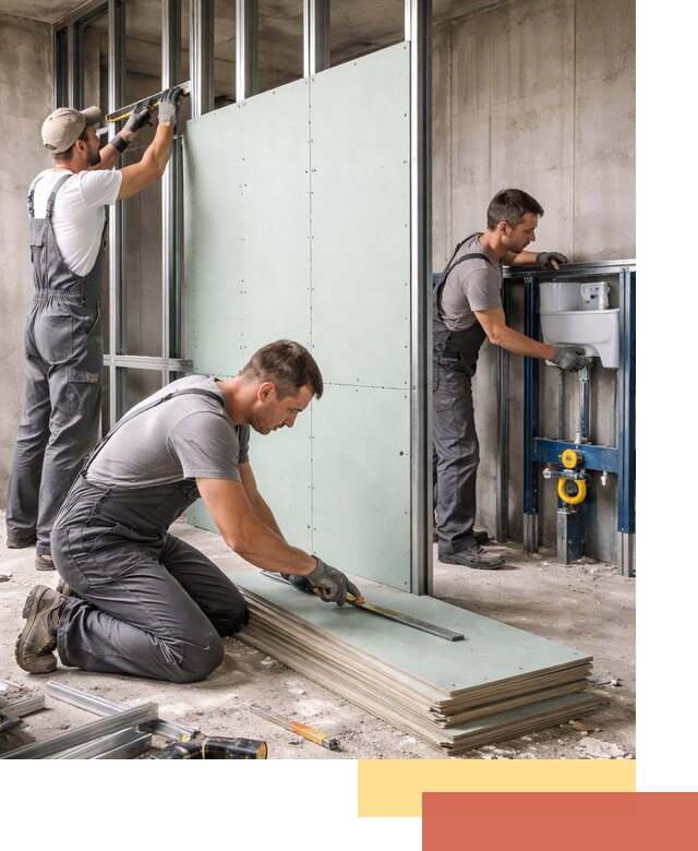 Монтаж и ремонт сантехнических перегородок в Оренбурге