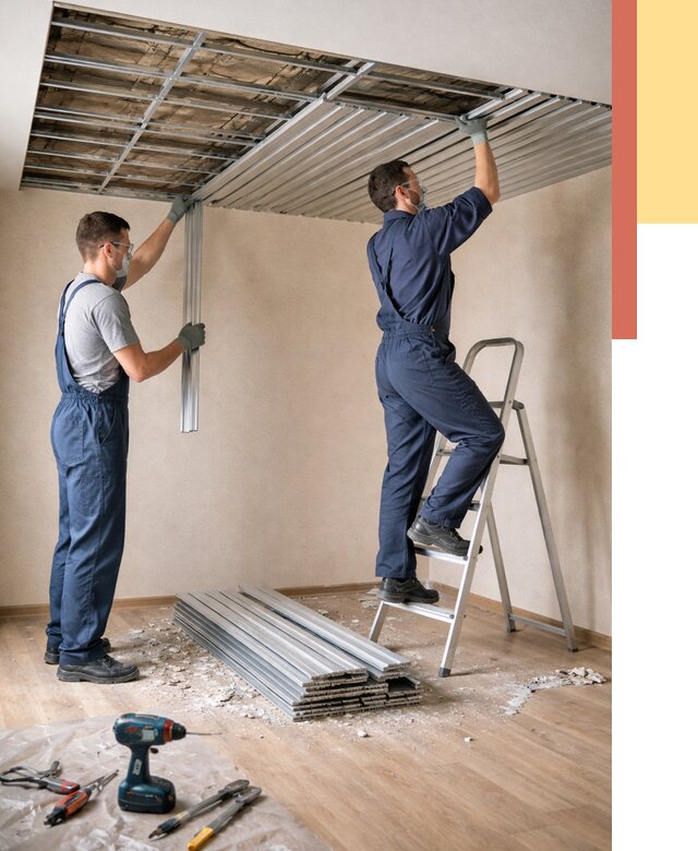 Демонтаж реечного потолка в Оренбурге от 4576 руб. быстро и недорого | ОТДЕЛОЧНИК-Рнб