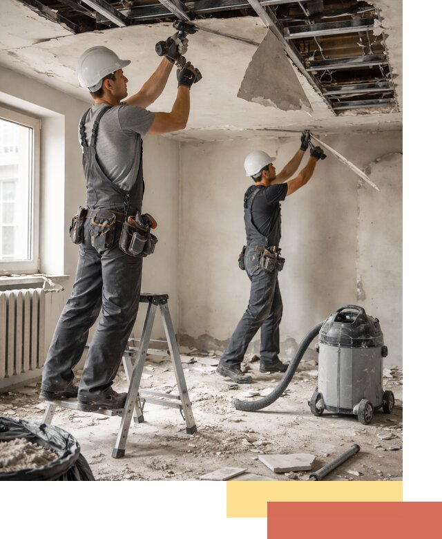 Демонтаж гипсокартонного потолка в Оренбурге быстро и аккуратно