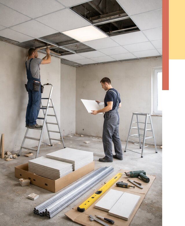 Монтаж потолка армстронг в Оренбурге от 4576 руб/м2 — быстрая установка под ключ | ОТДЕЛОЧНИК-Рнб